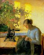 Sewing fisherman's wife, Anna Ancher